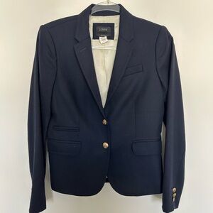 J. Crew Schoolboy Blazer Wool Size 4 Navy with Gold Buttons